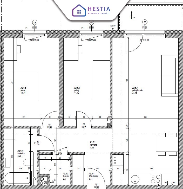 Przestronne trzypokojowe mieszkanie z balkonem! (1)