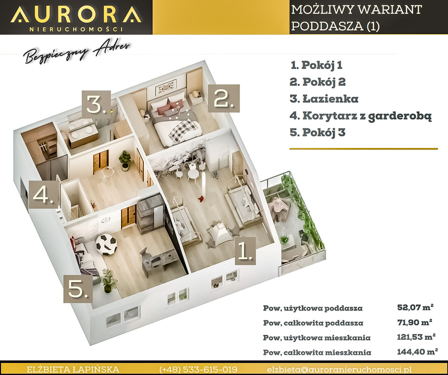 Okazja* Centrum*2-poz.>> pod klucz<<5 pokoi/balkon (17)