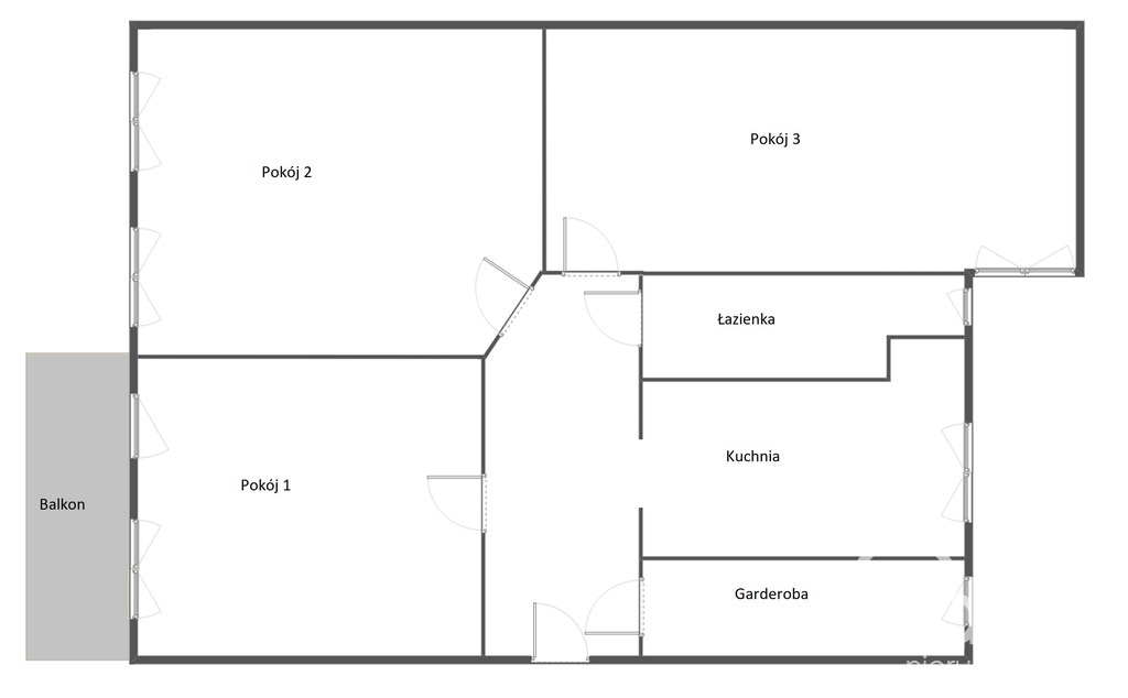 3 duże pokoje w Centrum miasta, balkon (17)
