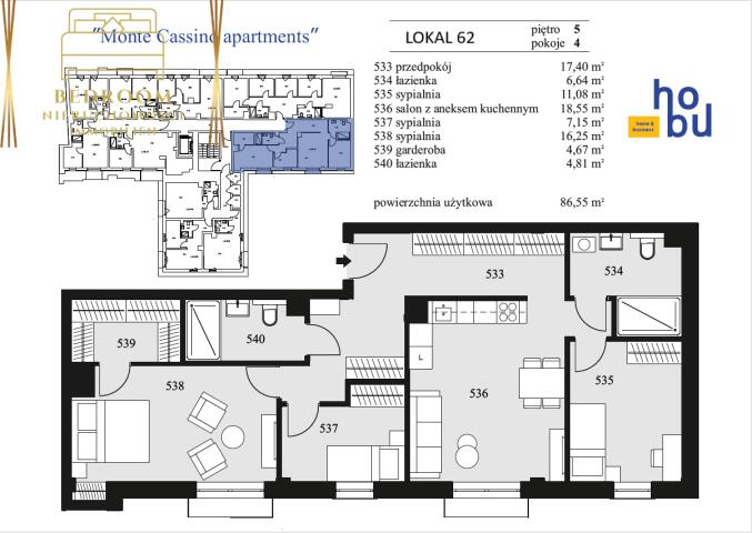 Monte Cassino Apartments - 4 pokoje w centrum miasta nowy budynek (2)