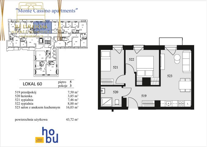 Monte Cassino Apartments - 3 pokojowy apartament na ostatnim piętrze (3)