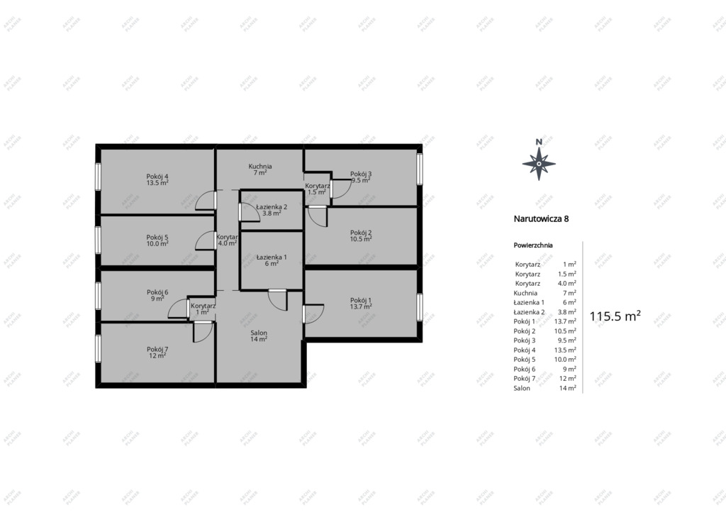 Mieszkanie 115,5 m2 w kamienicy, 7 pokoi, centrum (20)