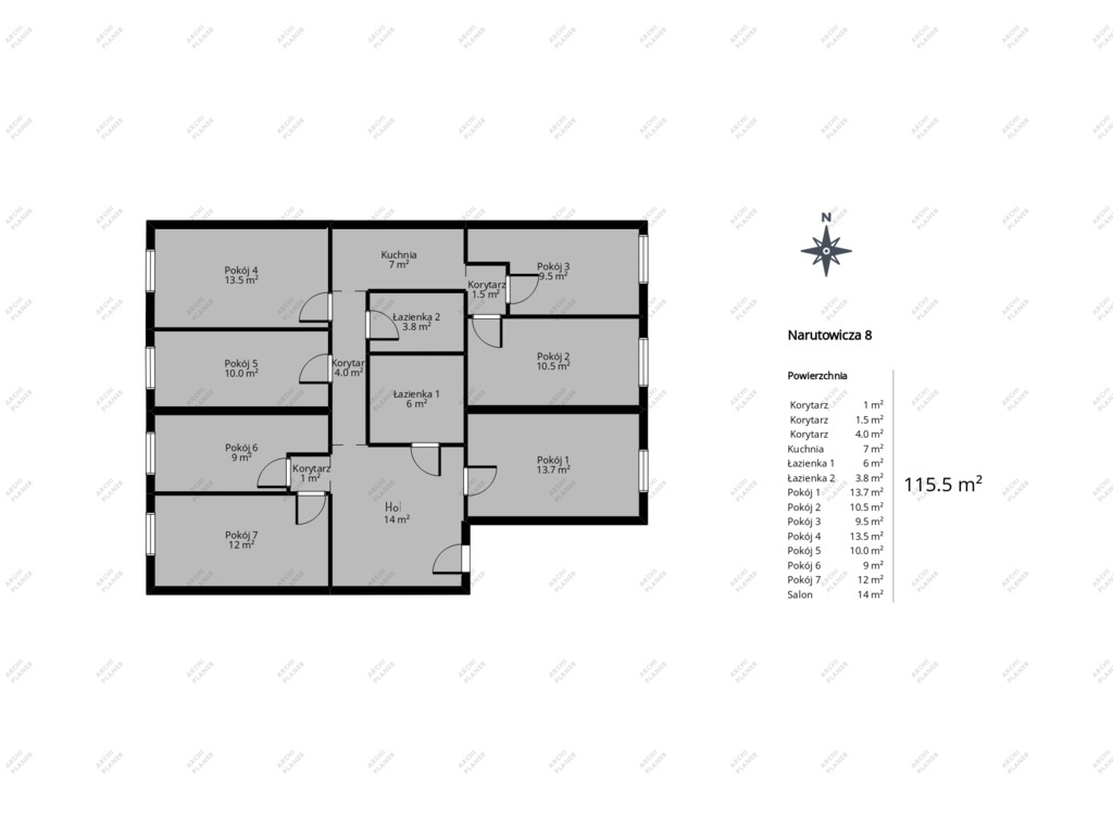 Mieszkanie 115,5 m2 w kamienicy, 7 pokoi, centrum (20)