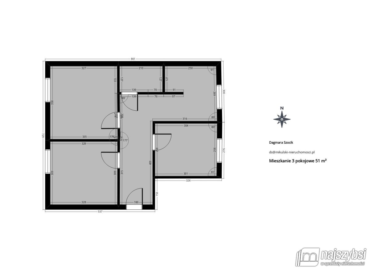 Nowogard-bezczynszowe 3 pokoje na parterze (15)