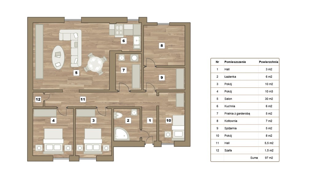 Mieszkanie w szeregowcu. (12)