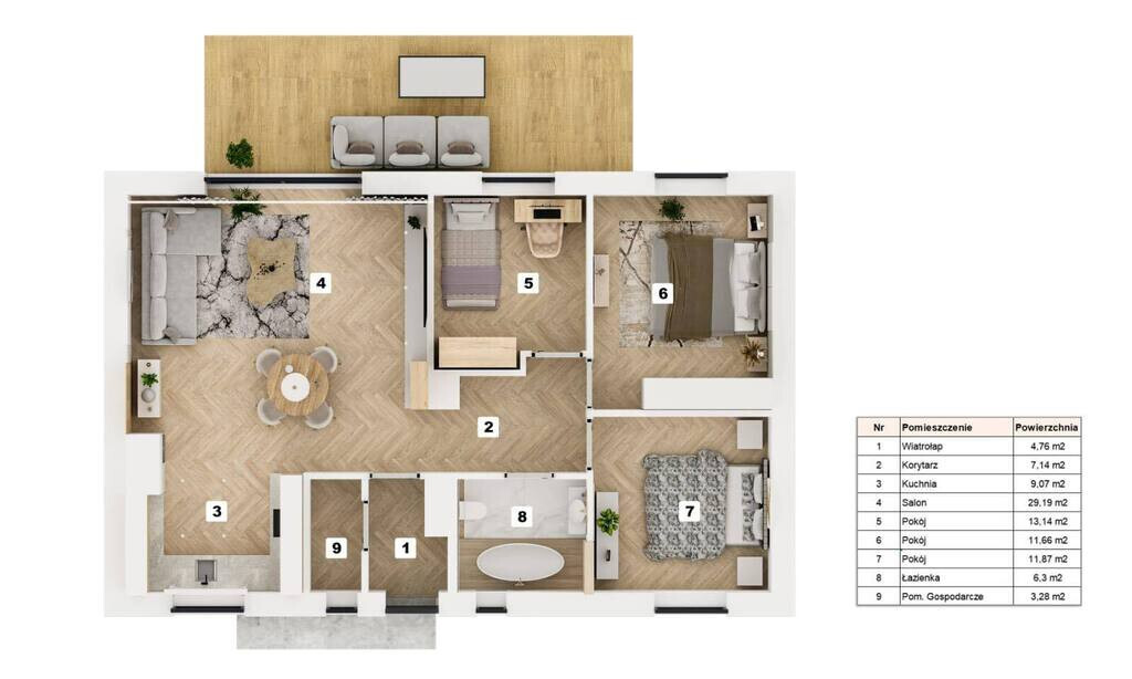 Dom parterowy  - działka 1025m2 (6)