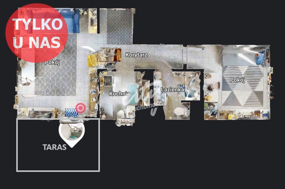 2 pokoje z dużym tarasem oraz miejscem postojowym (2)