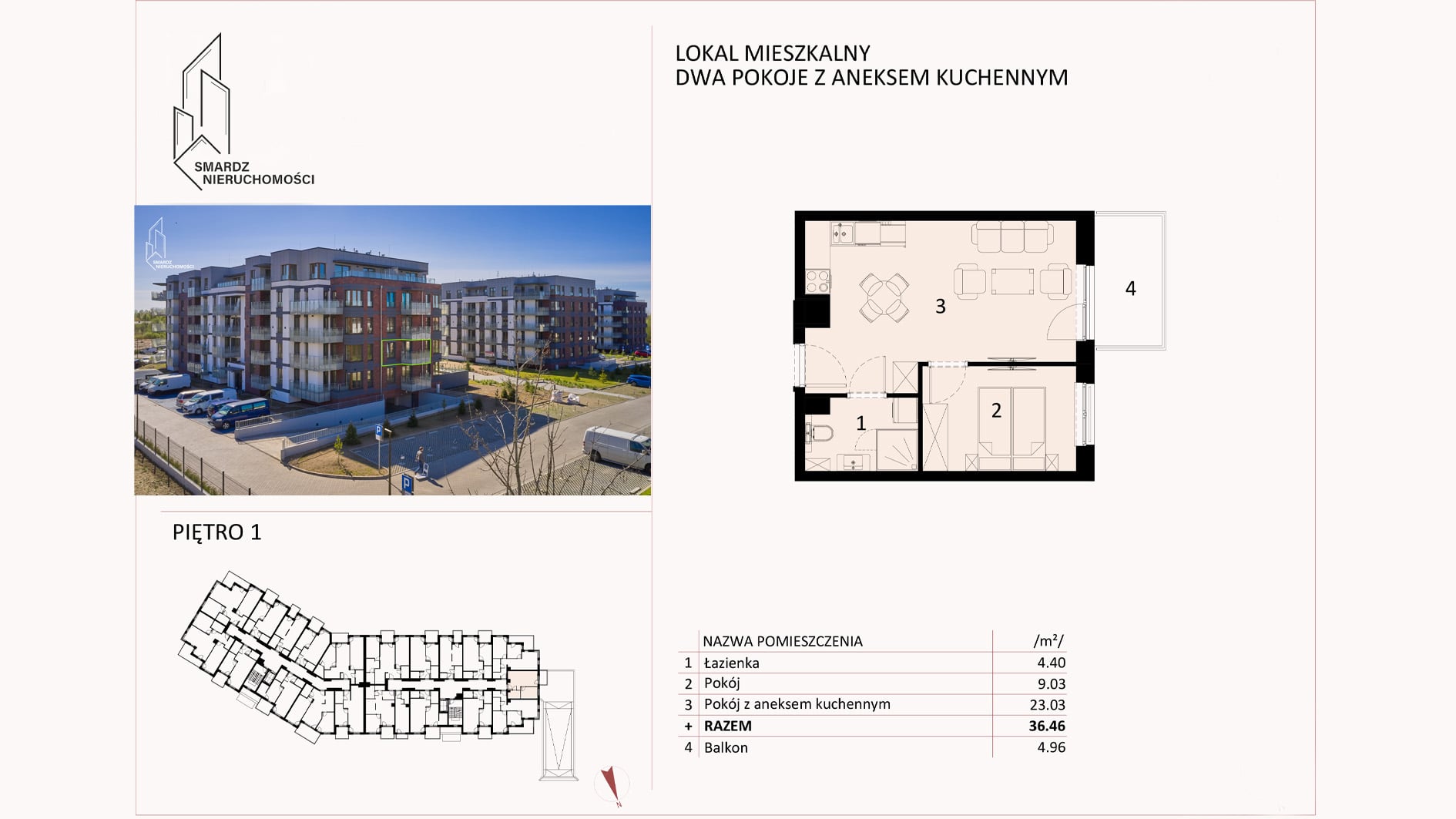 Gotowe do zamieszkania, w pełni umeblowane 2 pokojowe mieszkanie. (140)