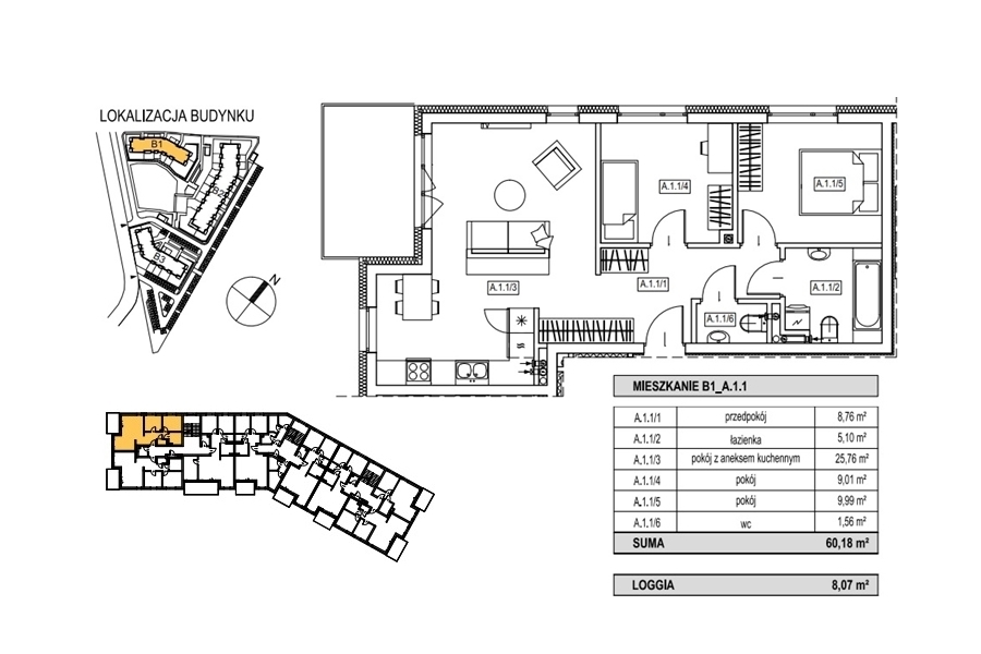 Warszewo, trzy pokoje, duży balkon, staw (3)