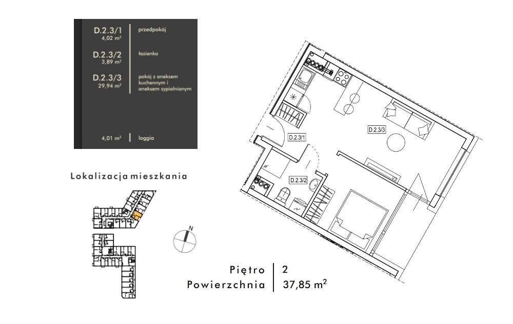 Dwupokojowe mieszkanie w centrum (2)