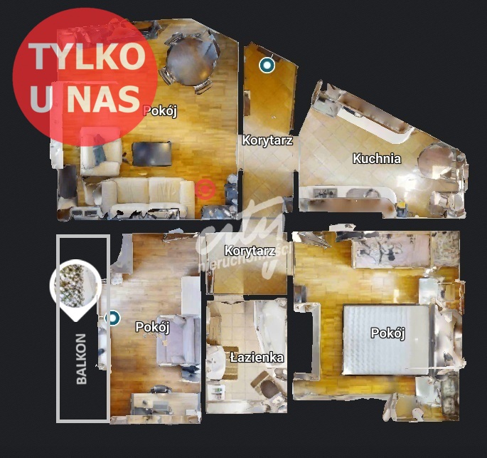 Śródmieście - 70 m2, 3 pokoje, balkon (2)