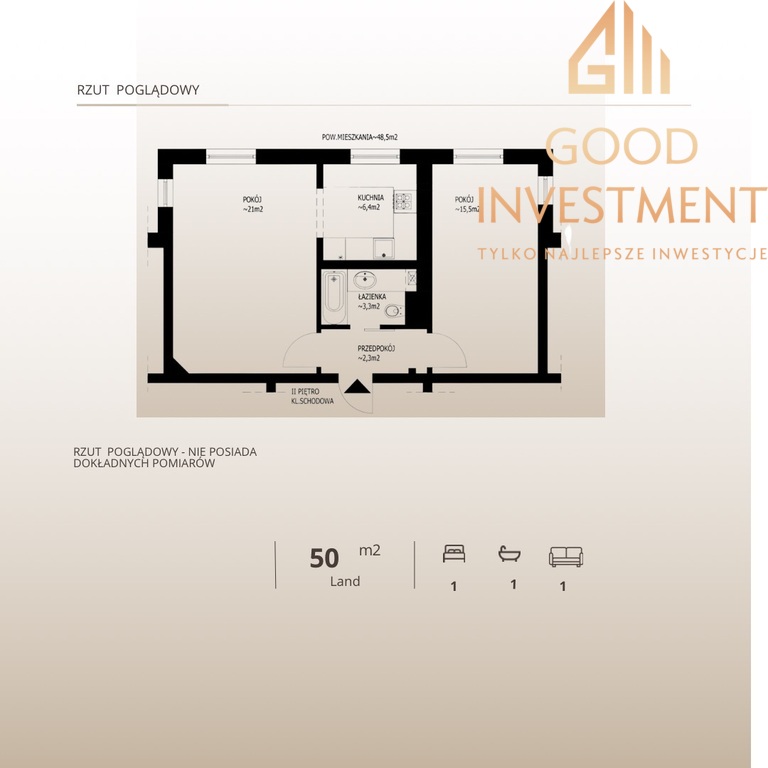 Na sprzedaż komfortowe 2 pokoje. (15)