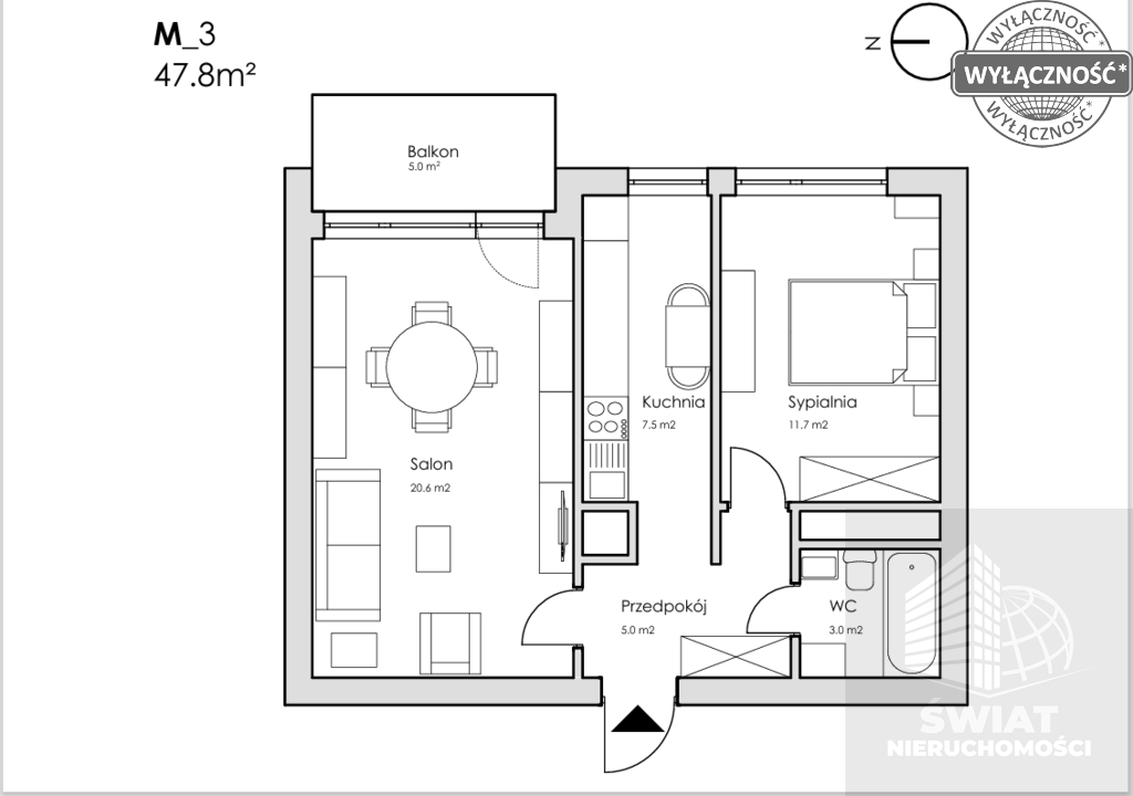 Os. Arkońskie , 2 pok. 48m2 po remoncie 495 tys. (4)