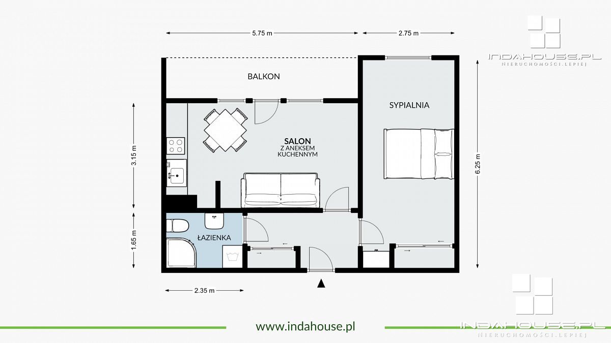 2 pokoje mieszkanie przy PKiW, balkon (11)