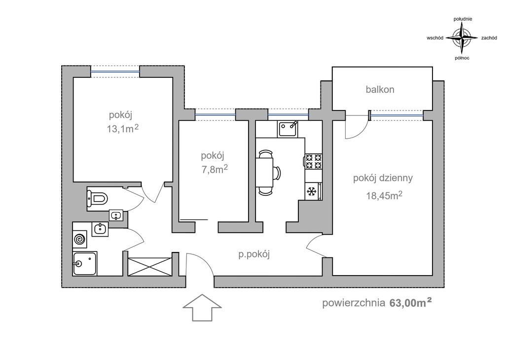 Słoneczne mieszkanie 3-pokojowe na Osiedlu Ogrody (13)