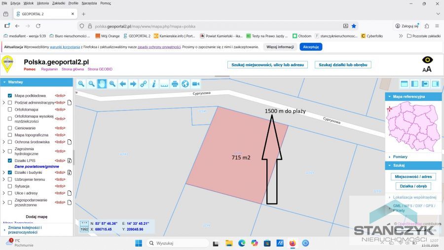 Ustawna Działka Budowlana 715 m2 - Blisko Plaża  (2)