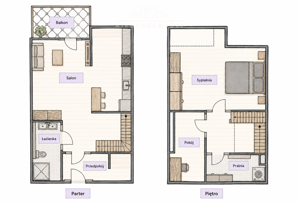 Pogodno 3 pok. balkon dwupoziomowe (19)