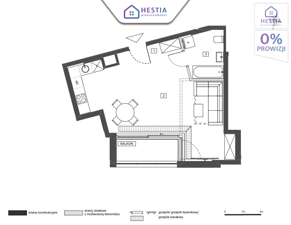 Luksusowe studio | 42 m2 | balkon | pod klucz (12)
