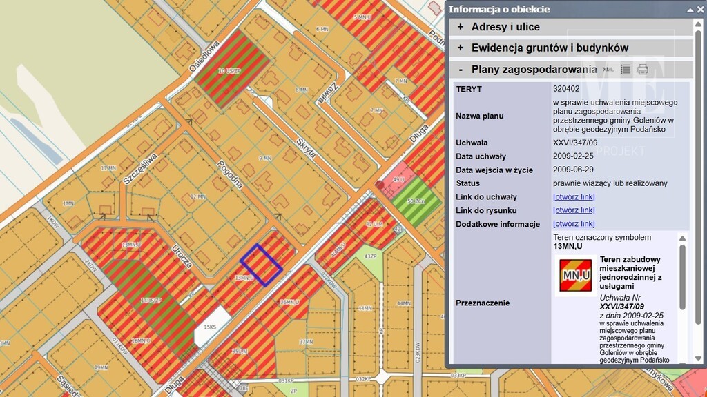 Działka budowlana  MPZP 13 MN,U Podańsko Goleniów (1)