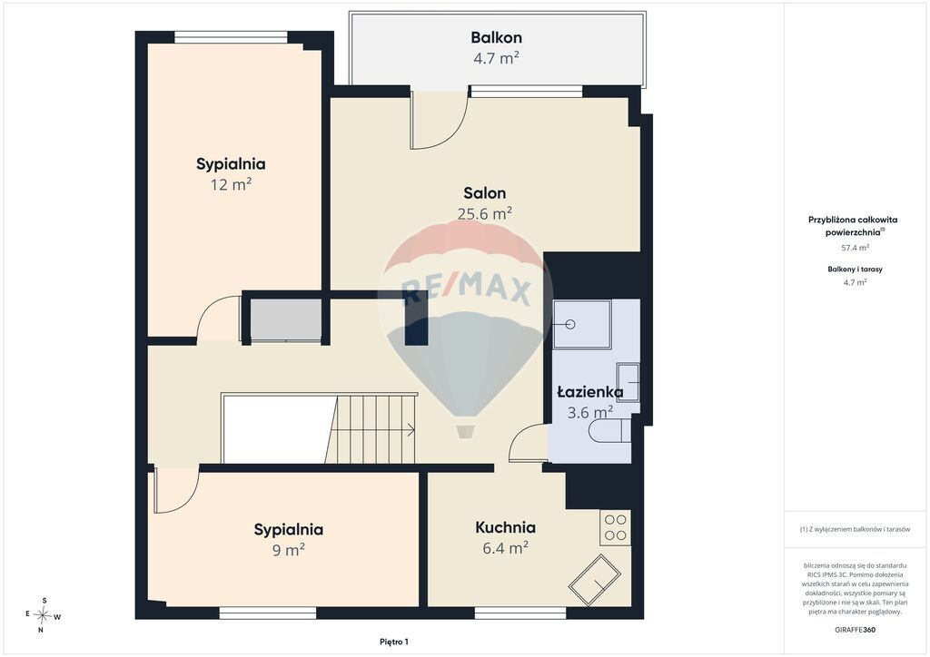 Spółdzielcze własnościowe mieszkanie 57,42 m2 (6)