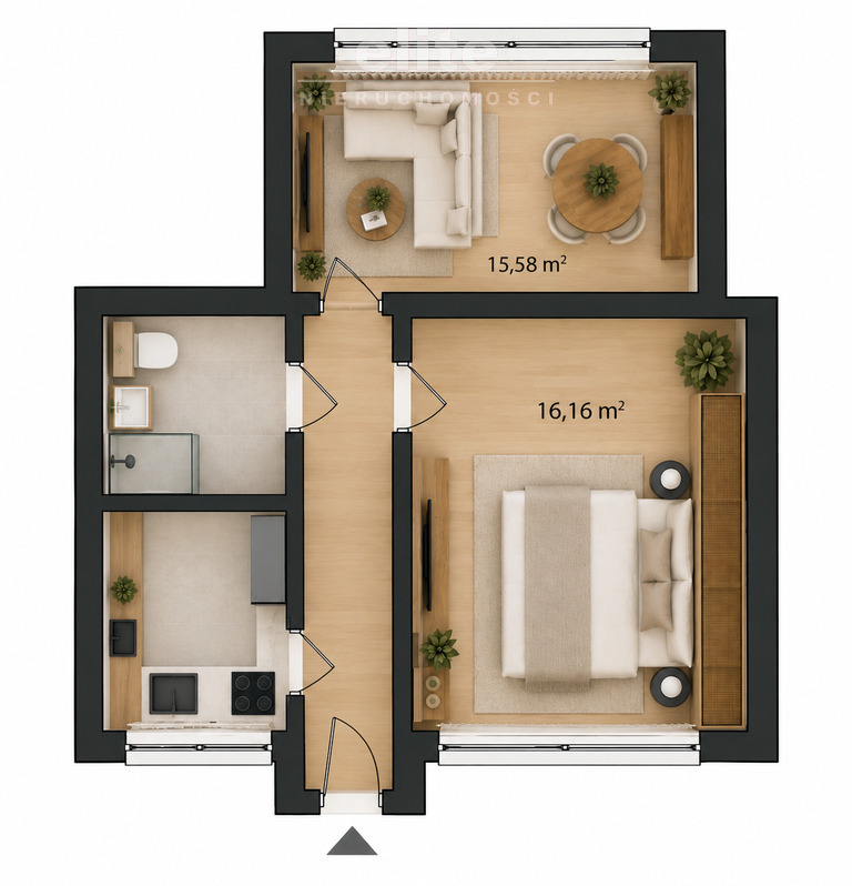 2 pokoje z kominkiem | POGODNO | 46,65 m2 (9)