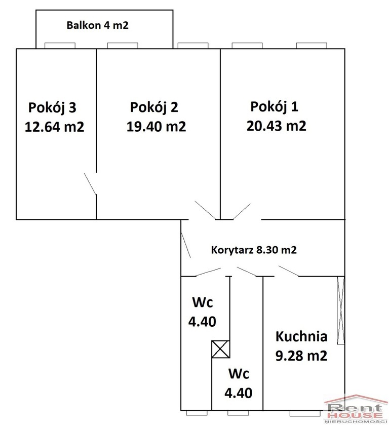 Mieszkanie 3-4 pokoje, balkon, centrum (17)