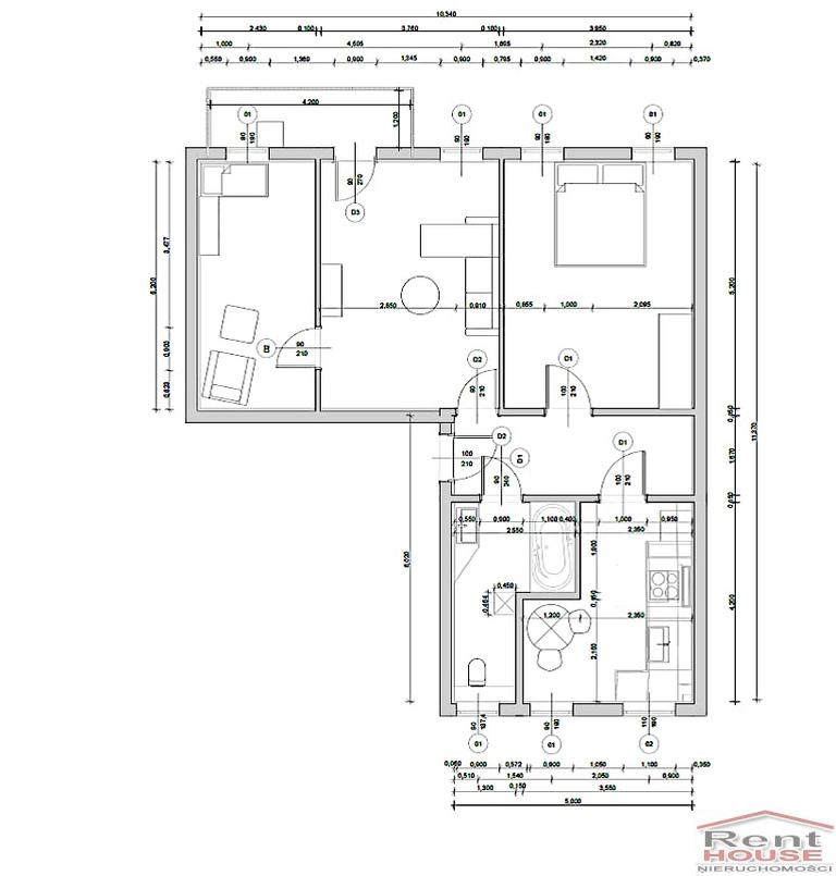 Mieszkanie 3-4 pokoje, balkon, centrum (18)