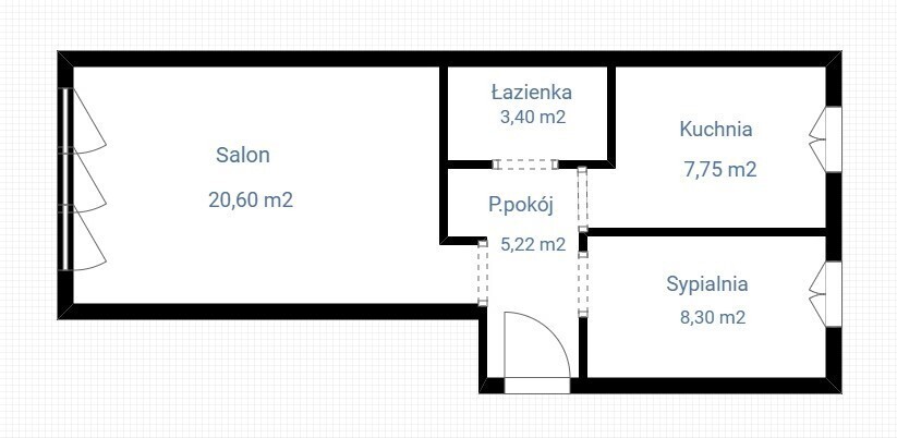 Centrum Szczecina | 2 pokoje | 45,27 m2 | parter (4)