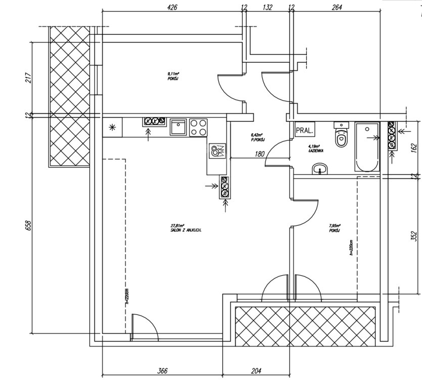 Apartament z antresolą-4 pokoje w Ustroniu Morskim (7)