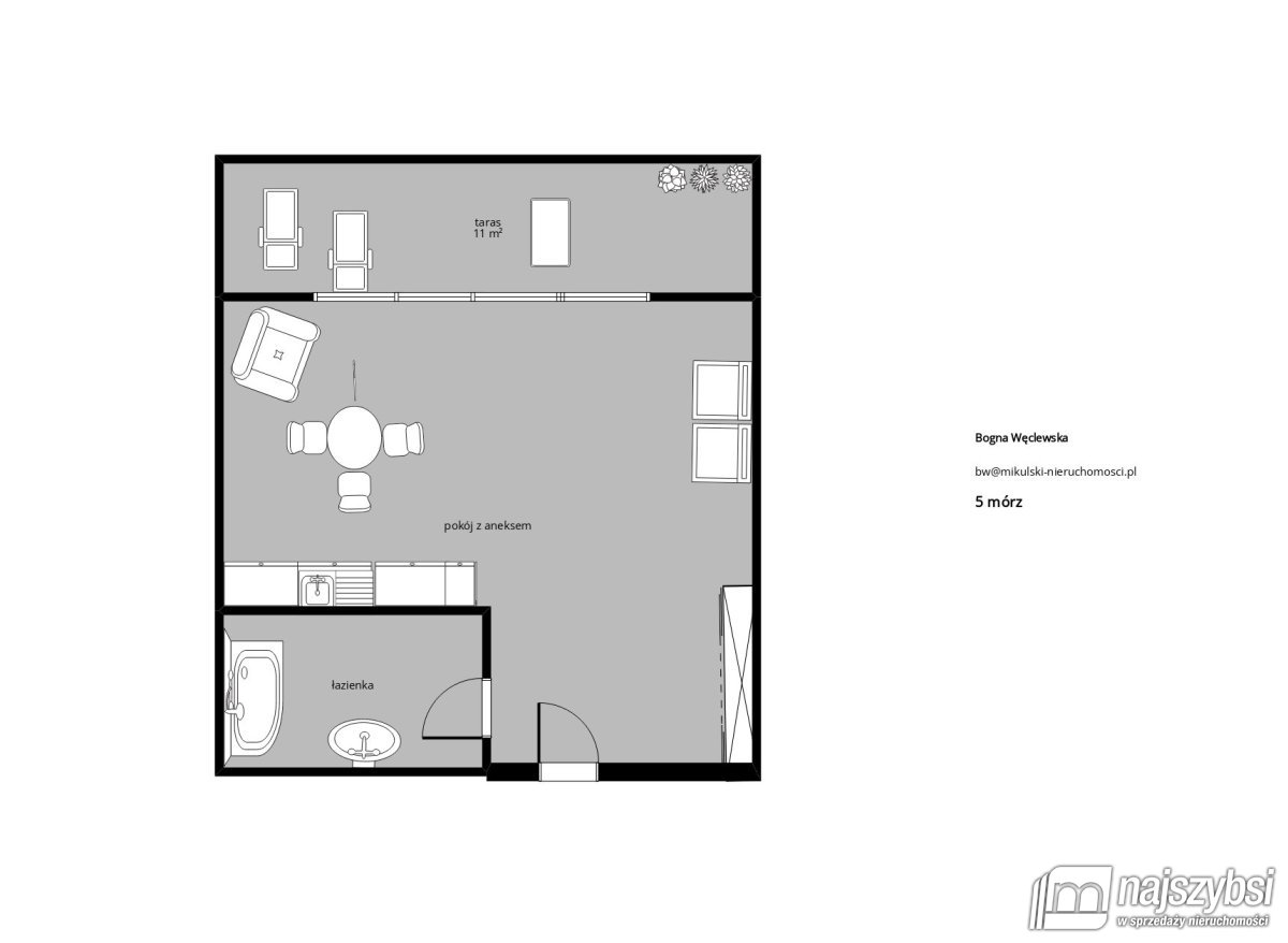 Sianożęty-Pięć Mórz Apartament 29,42 m2  (12)