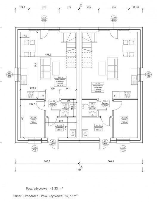 Nowoczesny bliźniak - Grzędzice  88 m2  425 m2 działki (7)