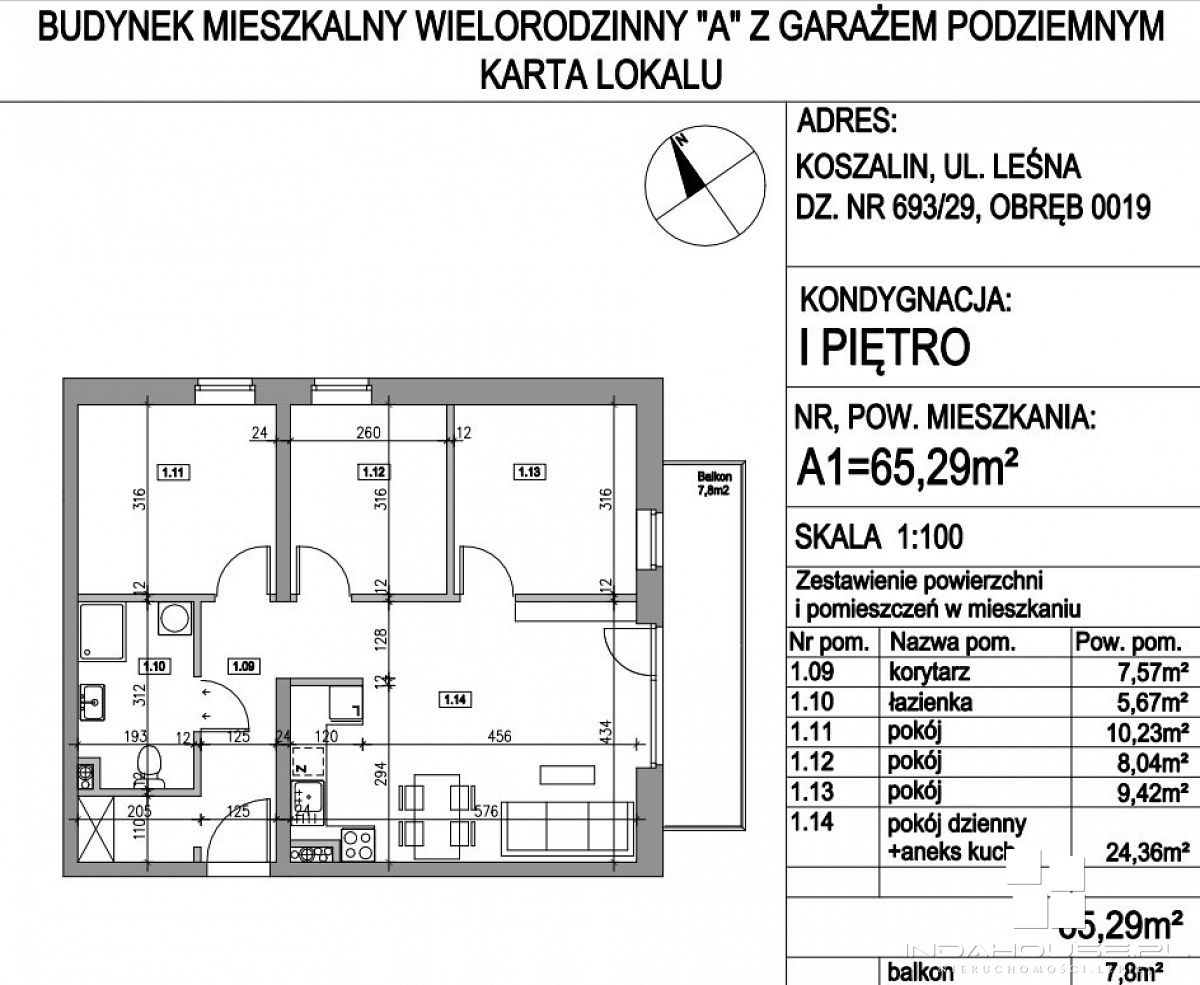 Nowe 4-pokojowe mieszkanie z balkonem na I piętrze (2)