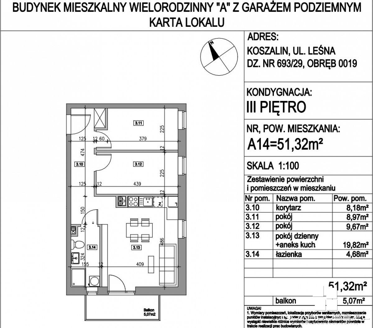 Nowe 3-pokojowe mieszkanie z balkonem  (2)