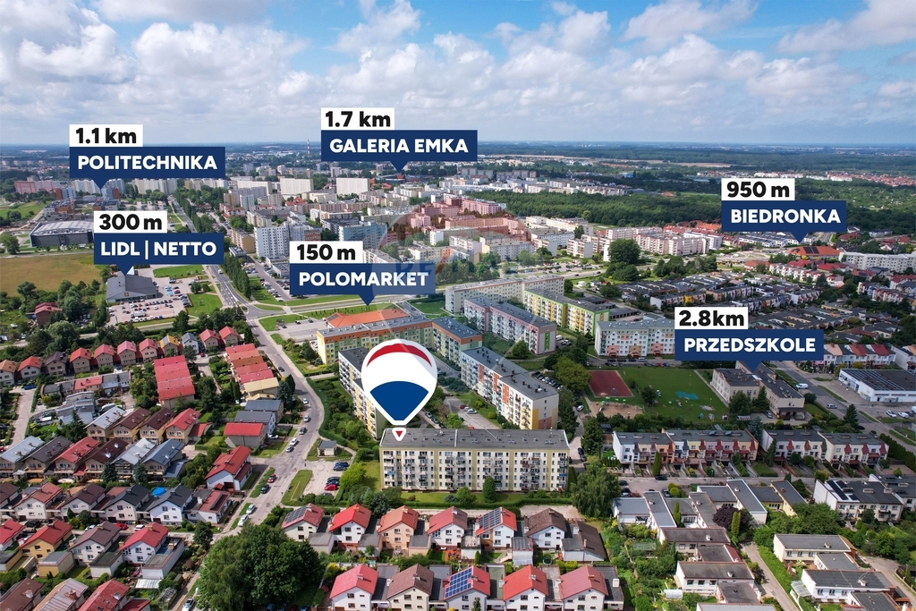 4 pokoje, 69 m2, Os. Bukowe: balkon, widna kuchnia (1)