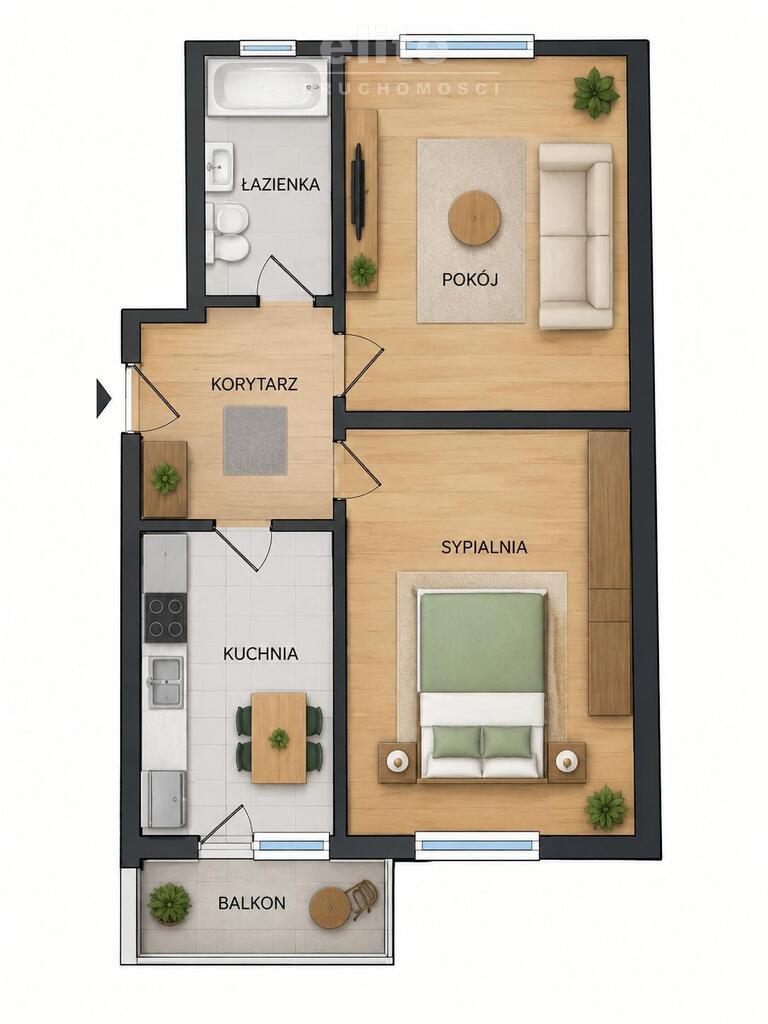 Pogodno, dwa pokoje, balkon, piwnica, ogródek (12)