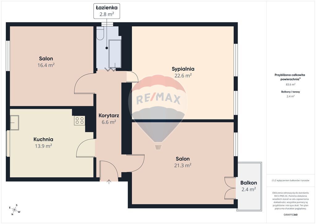 Mieszkanie w kamienicy: 82 m2, 3 pokoje, balkon! (2)