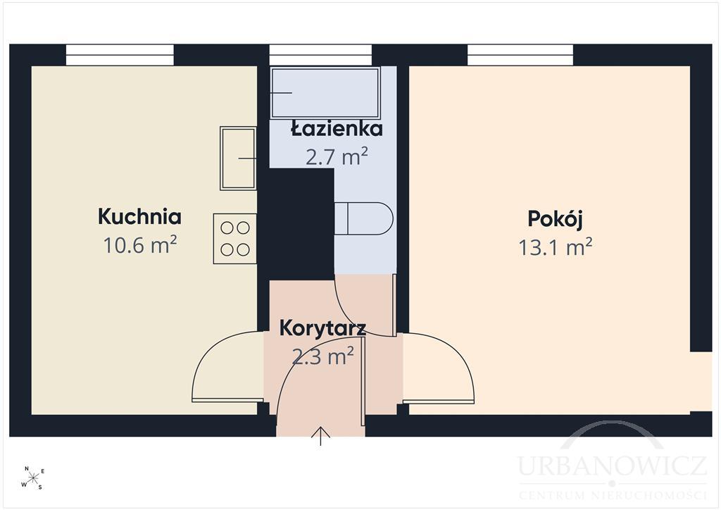 1-pok. mieszkanie na 1 piętrze. Ul. Szeroka. (12)