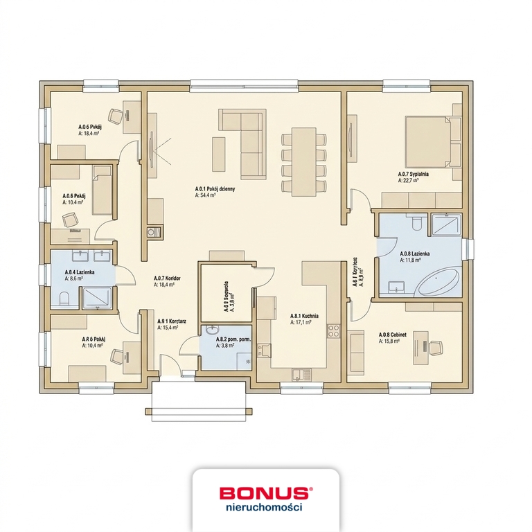 Dom 181 m2, garaż 40 m2 | działka 1344 m2 (1)