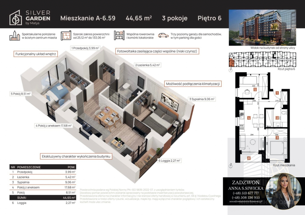 Apartament z iluminowanym ogrodem -44,65 m2 (2)
