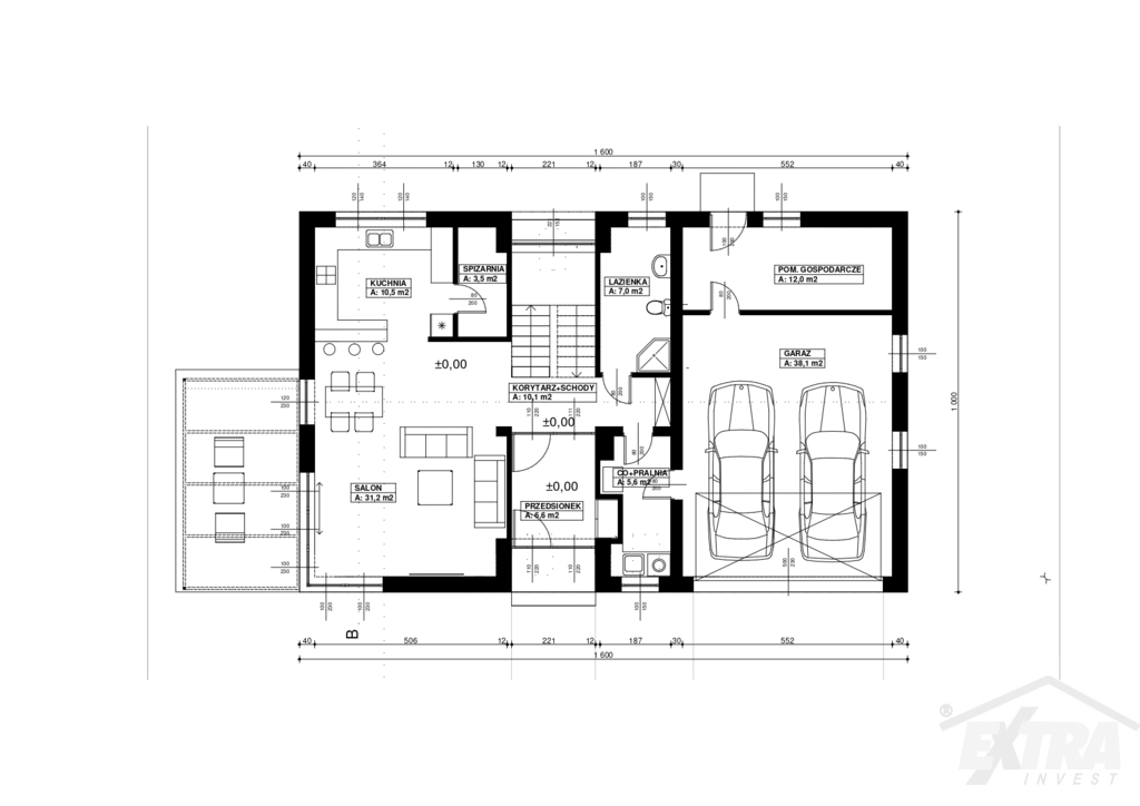 Działka 900 m2 |projekt domu 227,66 m2 | Szczecin Płonia (9)
