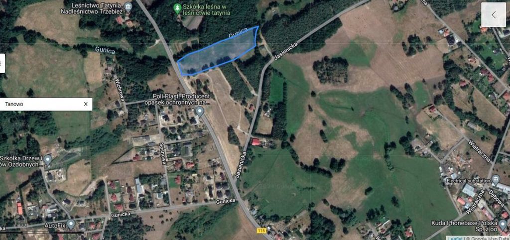 Działka Tanowo,gm.Police 1.74ha,plan-usługi,dr asf (3)