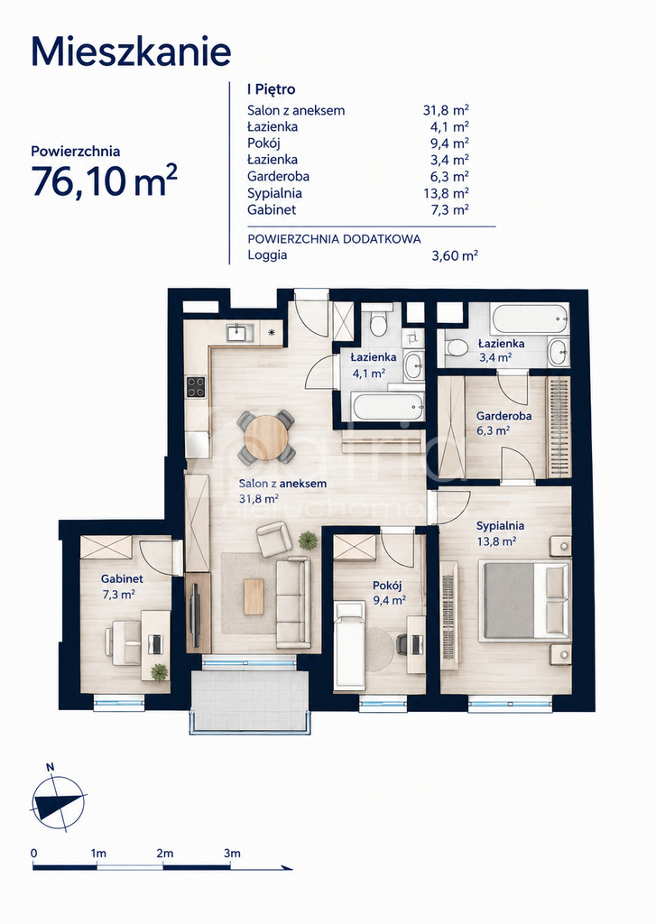 Przestronne mieszkanie 78,10 m2 w Przecławiu | Klimatyzacja | Garaż (2)