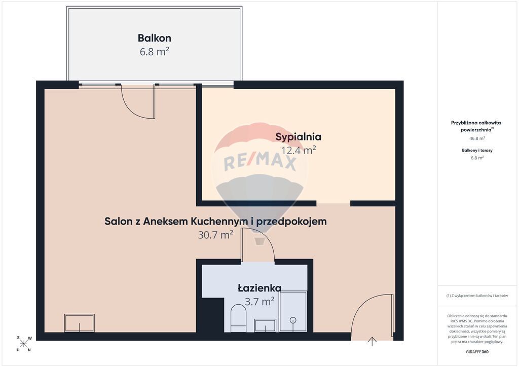 Nowoczesne, gustownie urządzone mieszkanie z balkonem-1 piętro, 2 pok. (7)